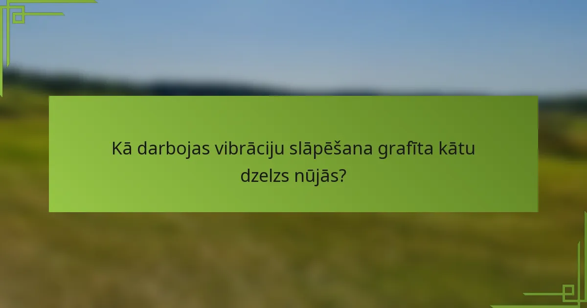 Kā darbojas vibrāciju slāpēšana grafīta kātu dzelzs nūjās?