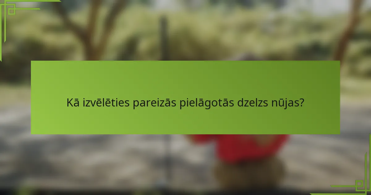 Kā izvēlēties pareizās pielāgotās dzelzs nūjas?