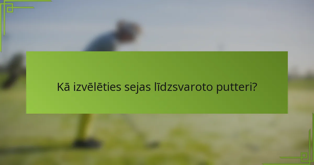 Kā izvēlēties sejas līdzsvaroto putteri?