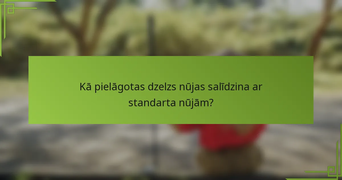 Kā pielāgotas dzelzs nūjas salīdzina ar standarta nūjām?