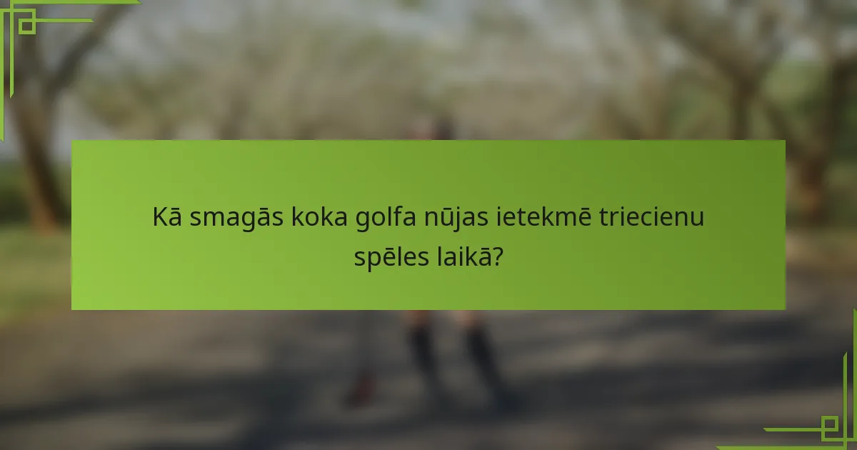Kā smagās koka golfa nūjas ietekmē triecienu spēles laikā?
