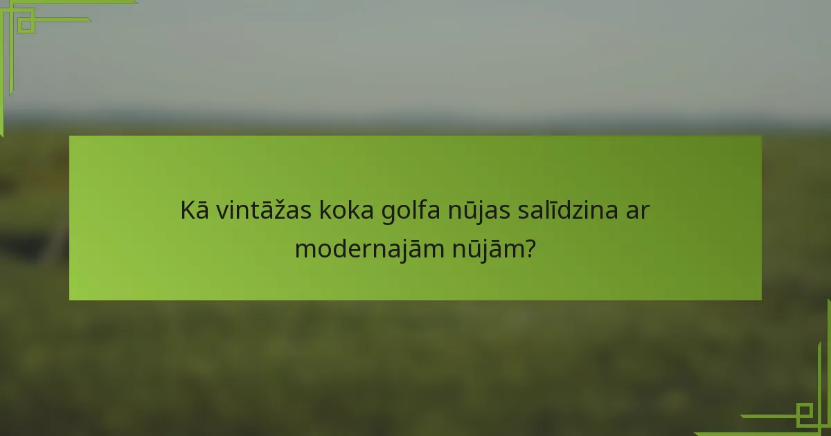 Kā vintāžas koka golfa nūjas salīdzina ar modernajām nūjām?