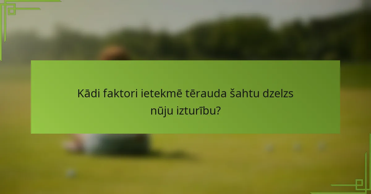 Kādi faktori ietekmē tērauda šahtu dzelzs nūju izturību?