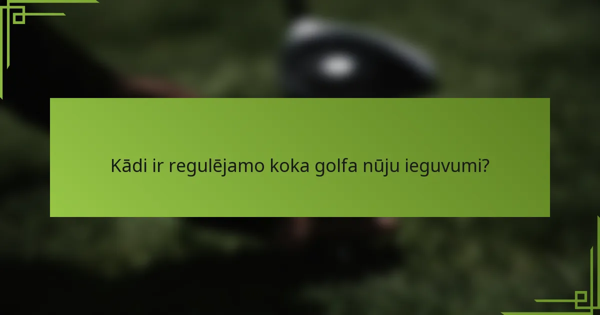 Kādi ir regulējamo koka golfa nūju ieguvumi?