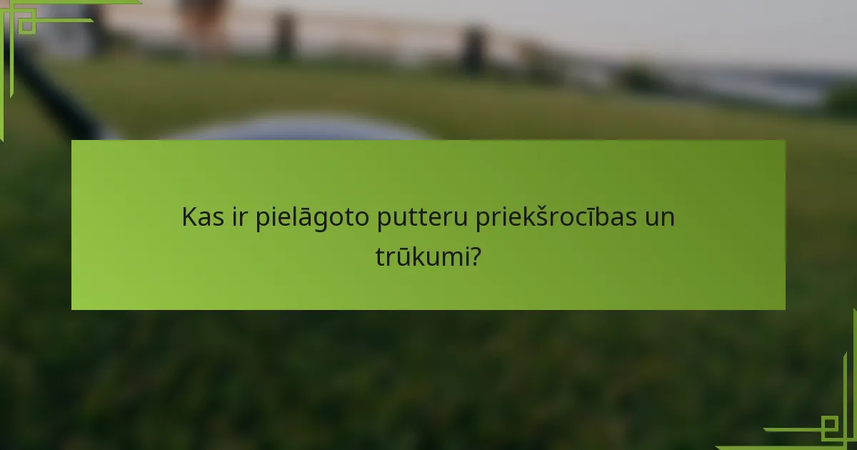 Kas ir pielāgoto putteru priekšrocības un trūkumi?