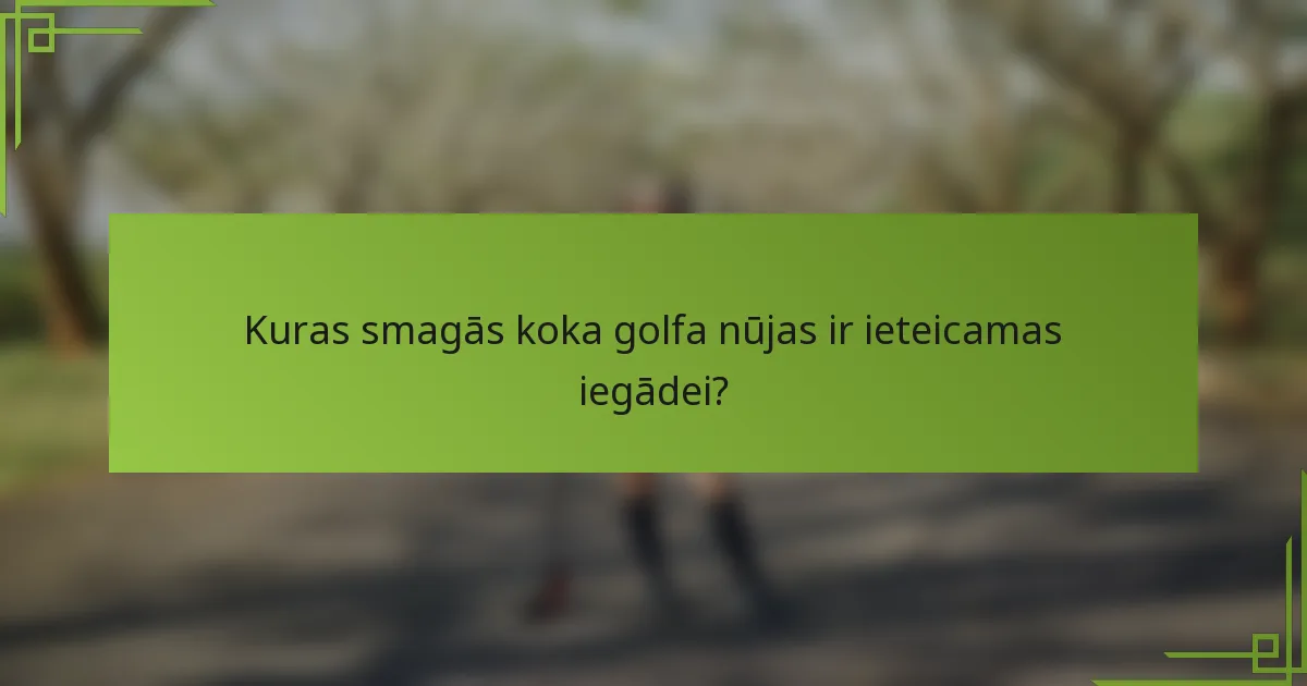Kuras smagās koka golfa nūjas ir ieteicamas iegādei?