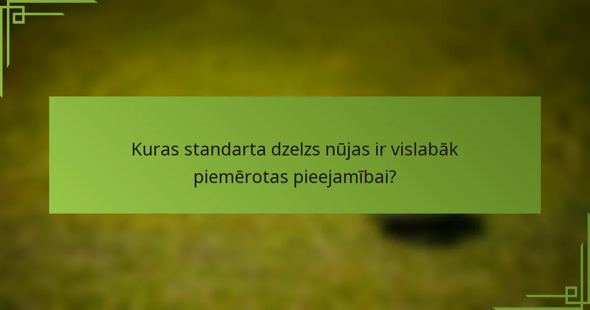 Kuras standarta dzelzs nūjas ir vislabāk piemērotas pieejamībai?