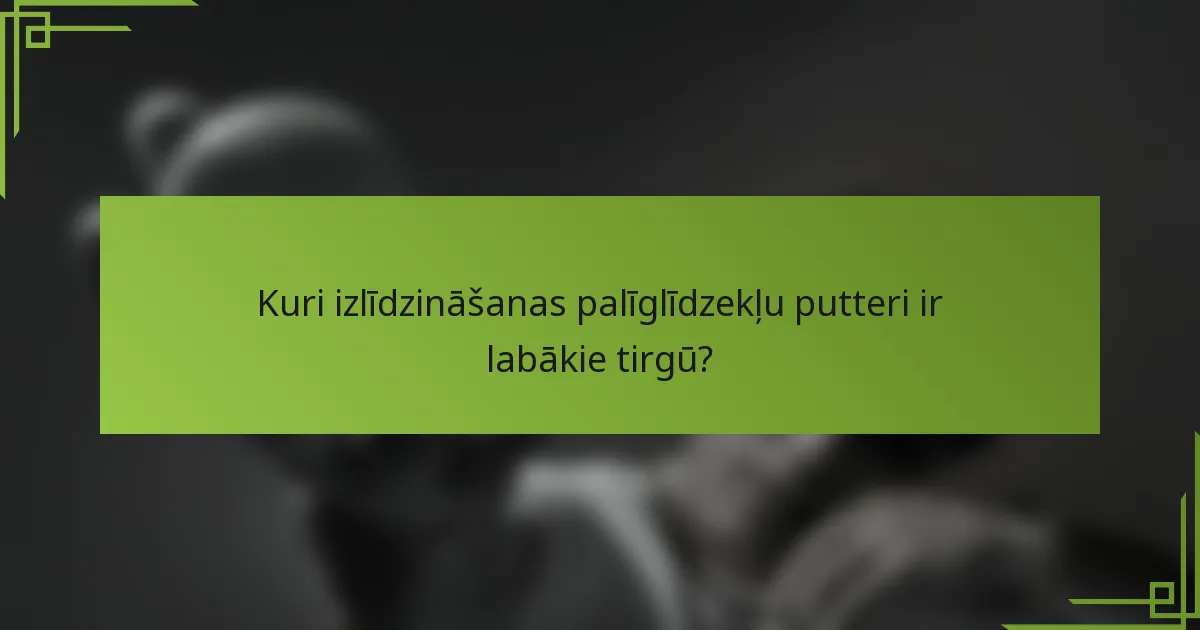 Kuri izlīdzināšanas palīglīdzekļu putteri ir labākie tirgū?